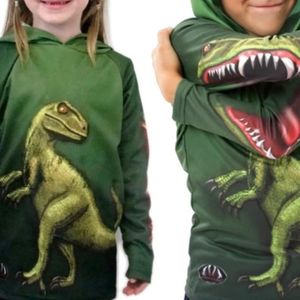 COPY - Mouthman Dinosaur Graphic Hoodie & Green Nylon Joggers Size Medium 8